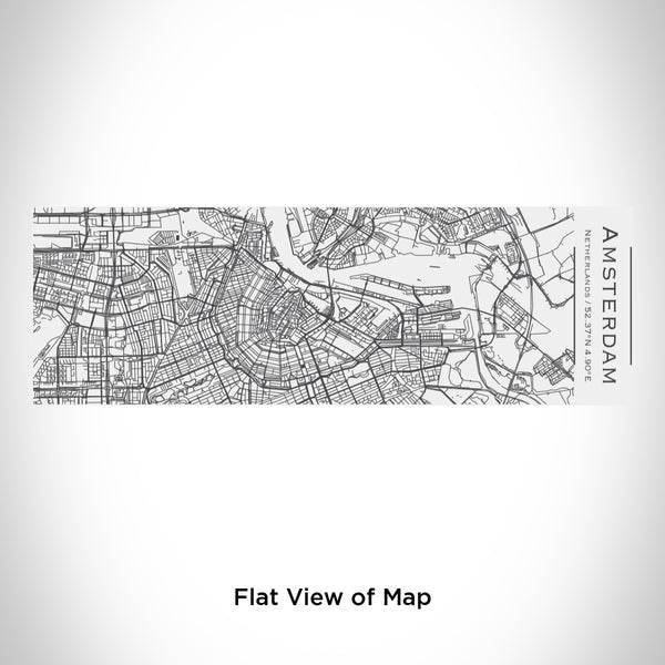 Rendered View of Amsterdam Netherlands Map Engraving on 10oz Stainless Steel Insulated Cup with Sliding Lid in White