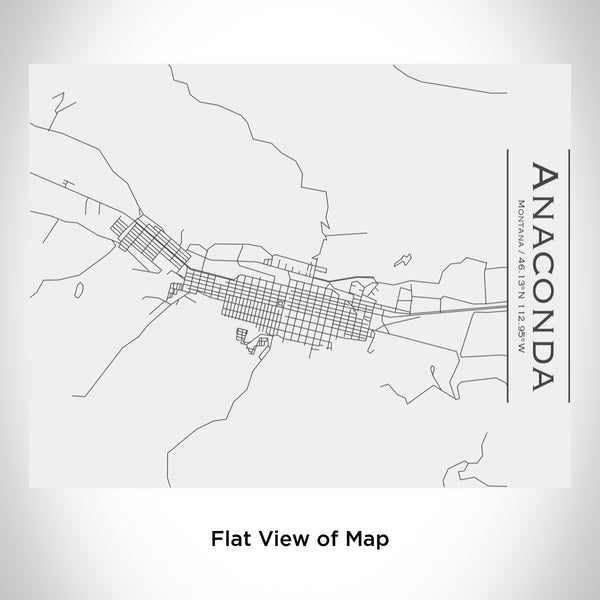 Rendered View of Anaconda Montana Map Engraving on 20oz Stainless Steel Insulated Bottle with Bamboo Top in White