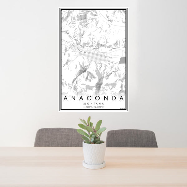 Anaconda - Montana Classic Map Print