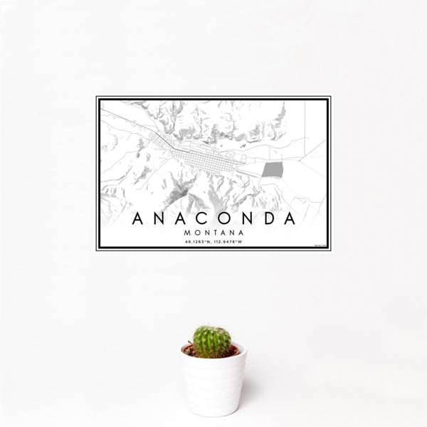 Anaconda - Montana Classic Map Print