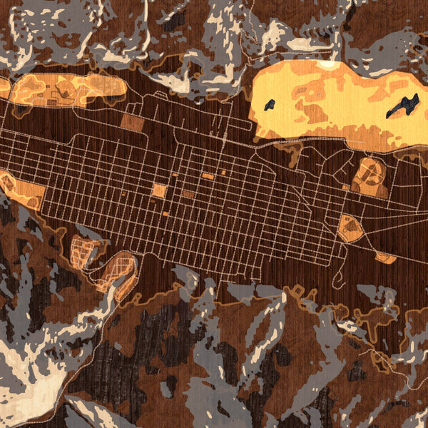 Anaconda - Montana Map Print in Ember