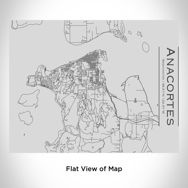 Rendered View of Anacortes Washington Map Engraving on 20oz Stainless Steel Insulated Bottle with Bamboo Top