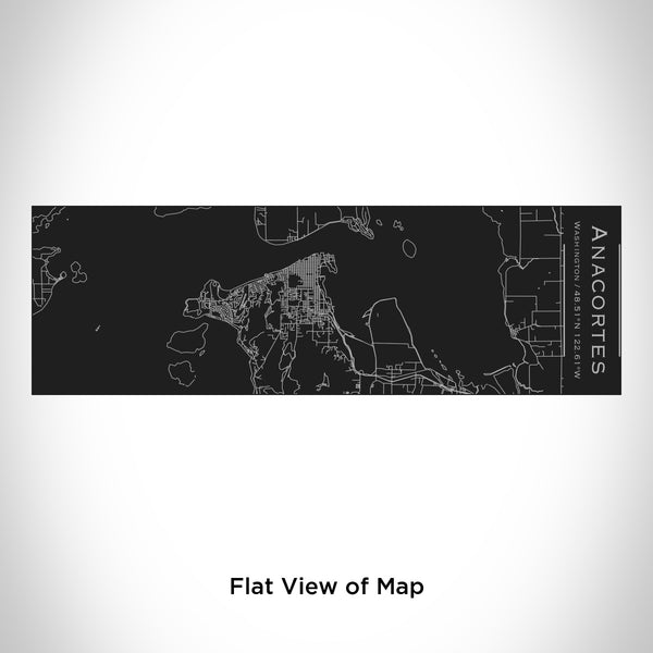 Rendered View of Anacortes Washington Map Engraving on 10oz Stainless Steel Insulated Cup with Sliding Lid in Black