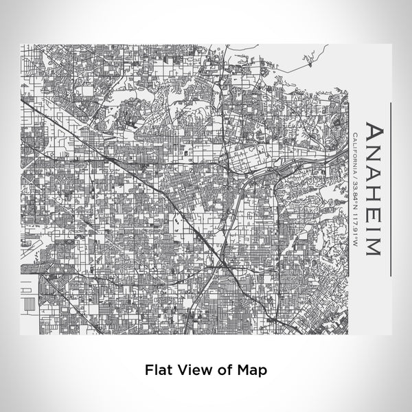 Rendered View of Anaheim California Map Engraving on 20oz Stainless Steel Insulated Bottle with Bamboo Top in White