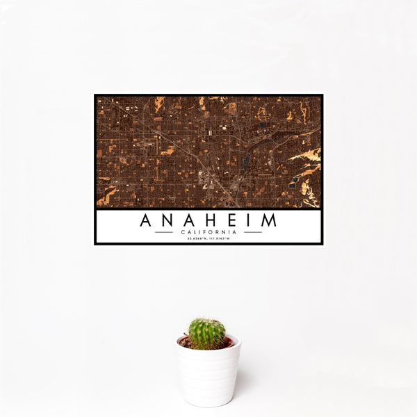 Anaheim - California Map Print in Ember