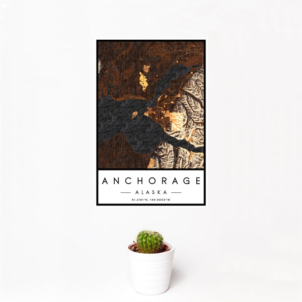 Anchorage - Alaska Map Print in Ember