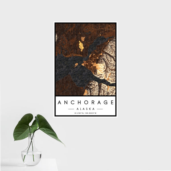 Anchorage - Alaska Map Print in Ember