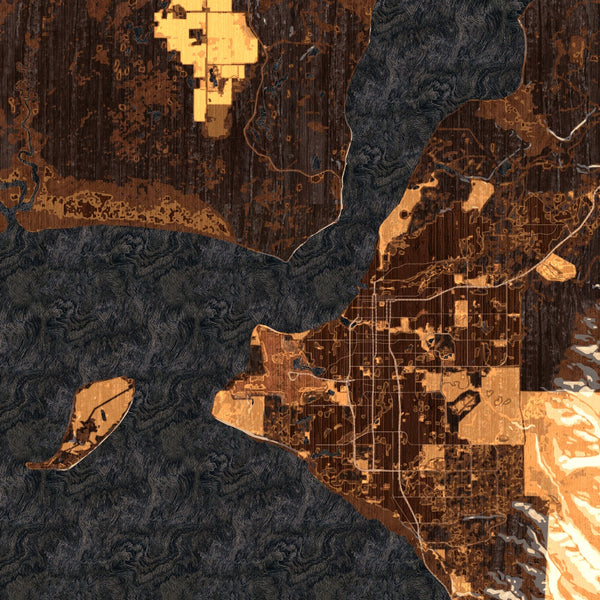 Anchorage - Alaska Map Print in Ember