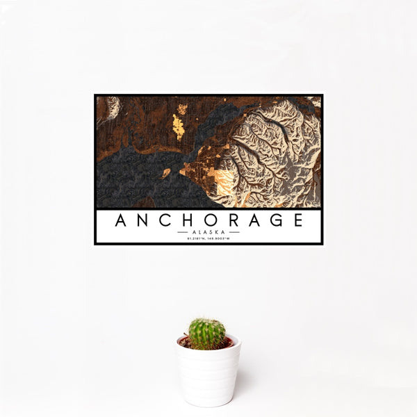 Anchorage - Alaska Map Print in Ember