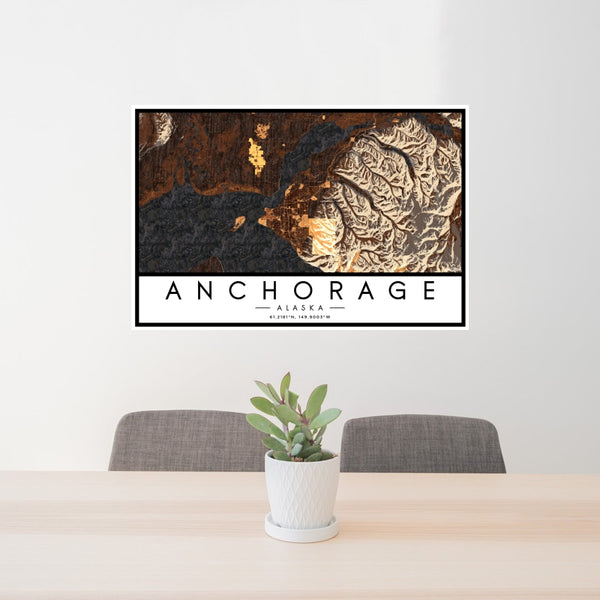 Anchorage - Alaska Map Print in Ember