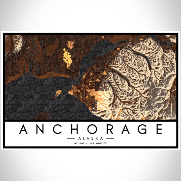 Anchorage - Alaska Map Print in Ember