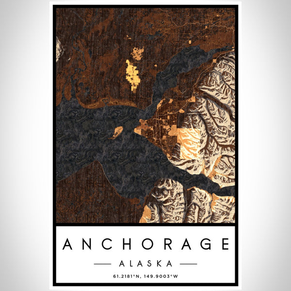 Anchorage - Alaska Map Print in Ember