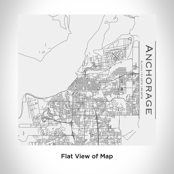 Rendered View of Anchorage Alaska Map Engraving on 17oz Stainless Steel Insulated Tumbler in White