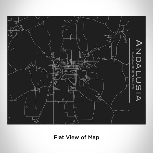 Andalusia - Alabama Map Bottle with Bamboo Top in Matte Black