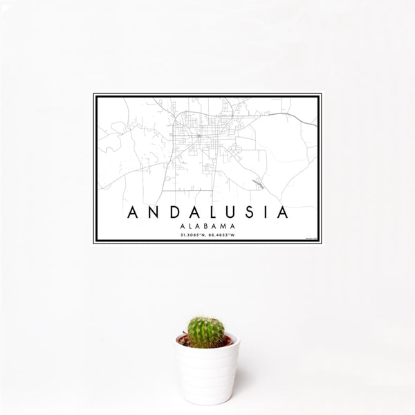 Andalusia - Alabama Classic Map Print