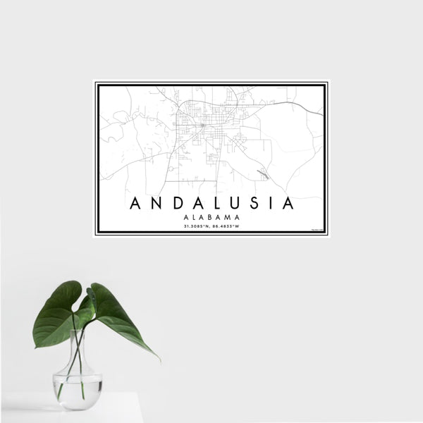 Andalusia - Alabama Classic Map Print