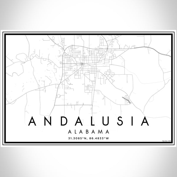 Andalusia - Alabama Classic Map Print