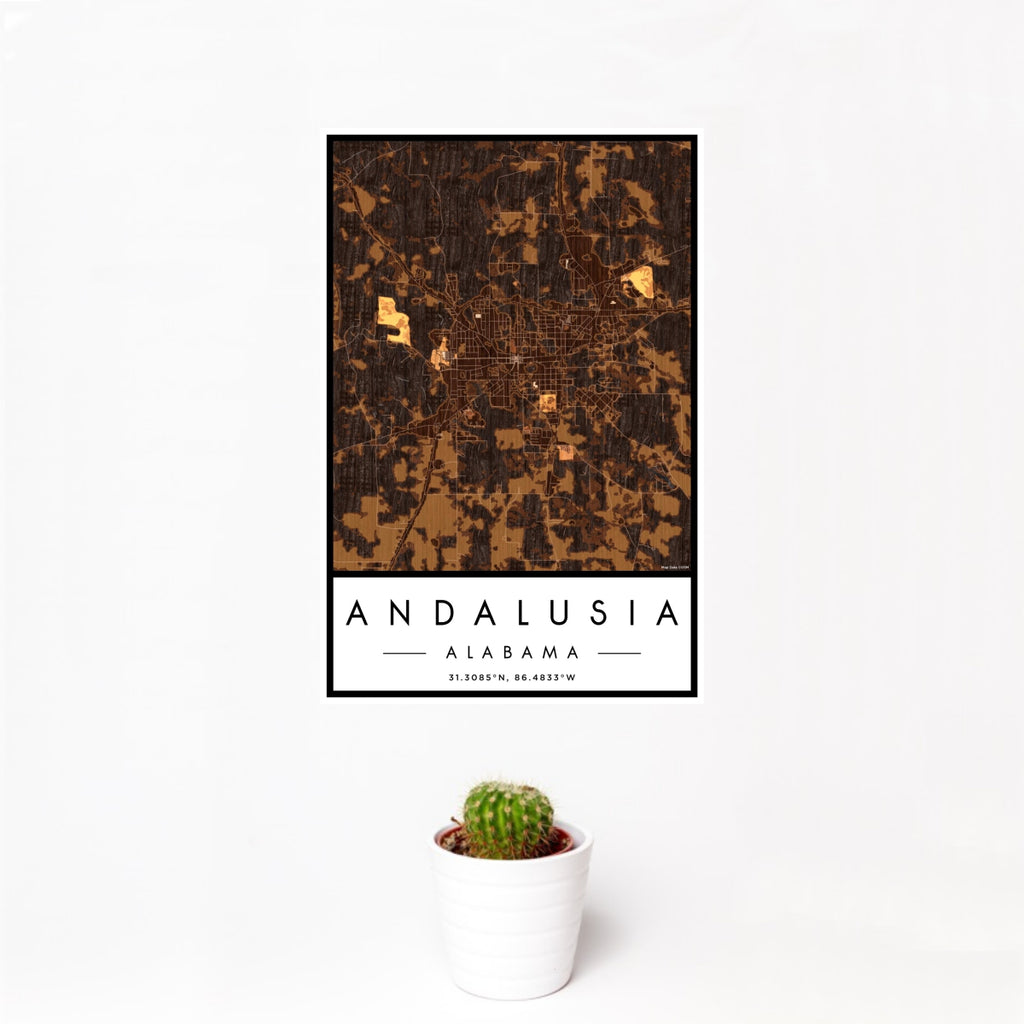 Andalusia - Alabama Map Print in Ember