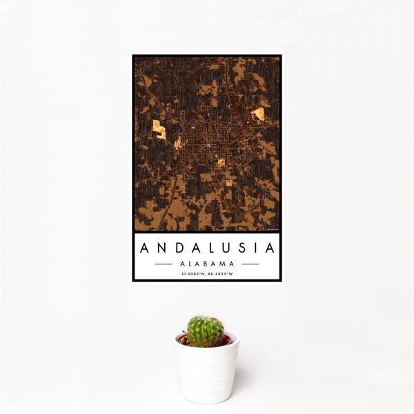 Andalusia - Alabama Map Print in Ember