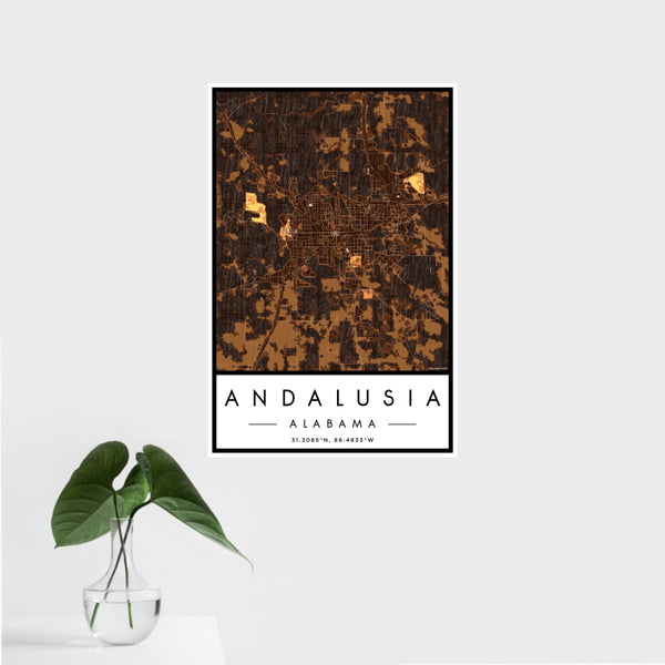 Andalusia - Alabama Map Print in Ember