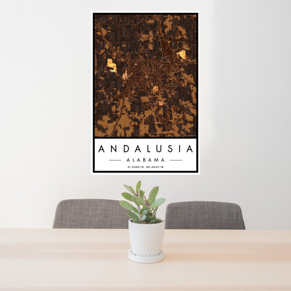 Andalusia - Alabama Map Print in Ember
