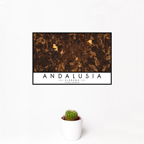 Andalusia - Alabama Map Print in Ember