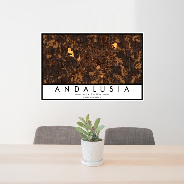 Andalusia - Alabama Map Print in Ember