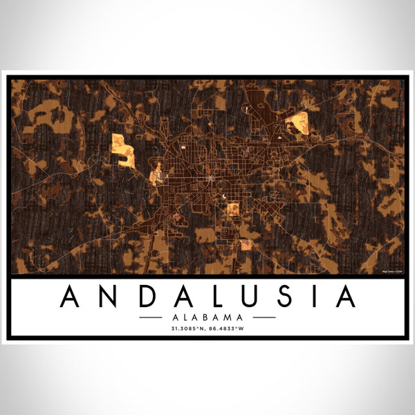 Andalusia - Alabama Map Print in Ember