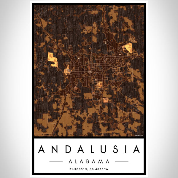 Andalusia - Alabama Map Print in Ember