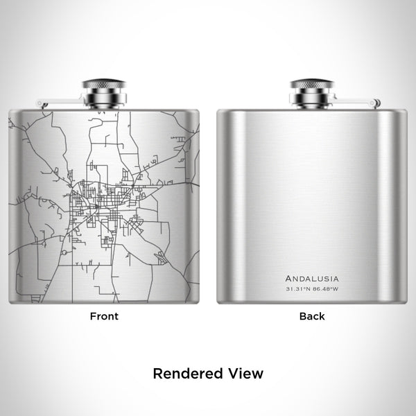 Andalusia - Alabama Map Hip Flask