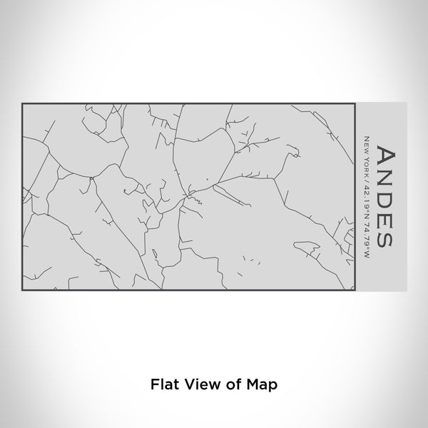 Rendered View of Andes New York Map Engraving on 17oz Stainless Steel Insulated Cola Bottle