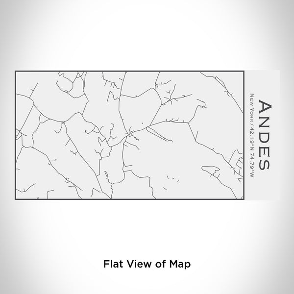 Rendered View of Andes New York Map Engraving on 17oz Stainless Steel Insulated Cola Bottle in White