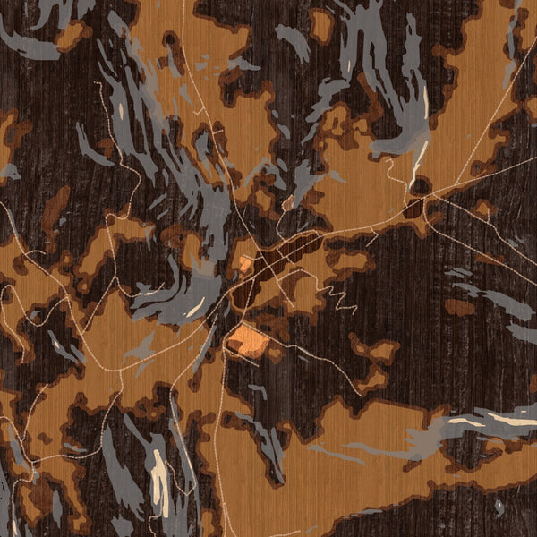 Andes New York Map Print in Ember Style Zoomed In Close Up Showing Details