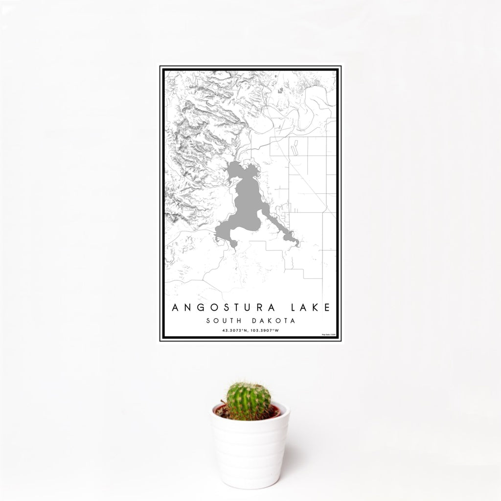 Angostura Lake - South Dakota Classic Map Print