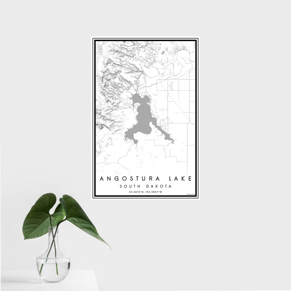 Angostura Lake - South Dakota Classic Map Print
