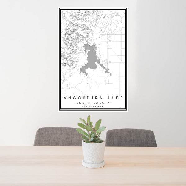 Angostura Lake - South Dakota Classic Map Print