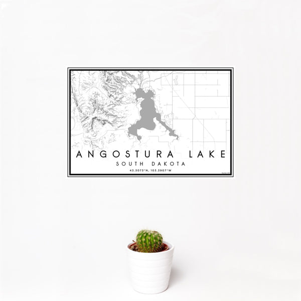 Angostura Lake - South Dakota Classic Map Print