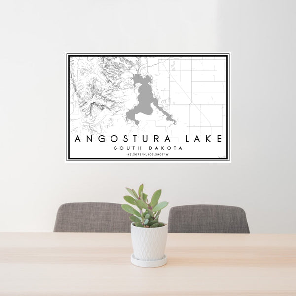 Angostura Lake - South Dakota Classic Map Print