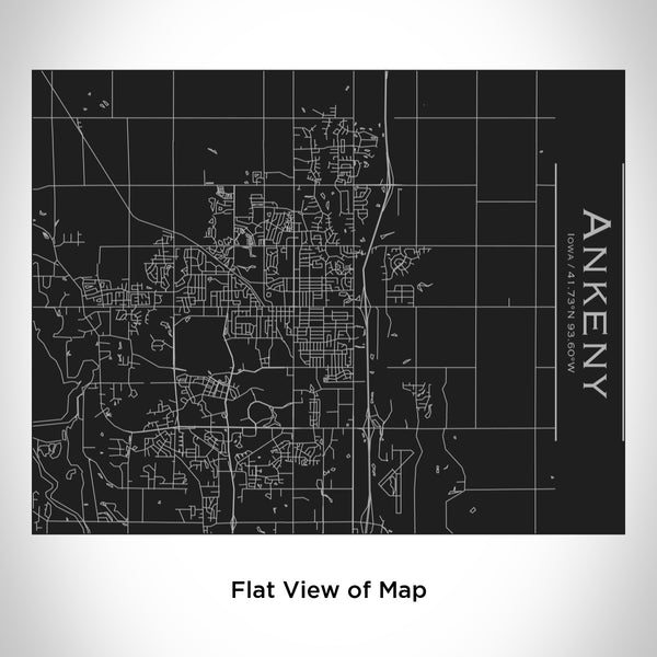 Rendered View of Ankeny Iowa Map Engraving on 20oz Stainless Steel Insulated Bottle with Bamboo Top in Black