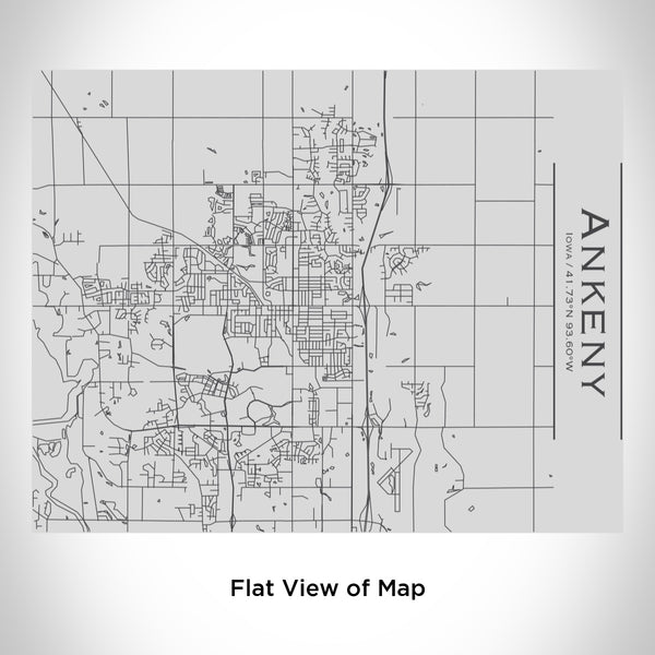 Rendered View of Ankeny Iowa Map Engraving on 20oz Stainless Steel Insulated Bottle with Bamboo Top