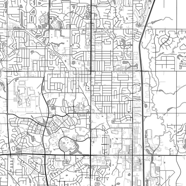 Ankeny Iowa Map Print in Classic Style Zoomed In Close Up Showing Details