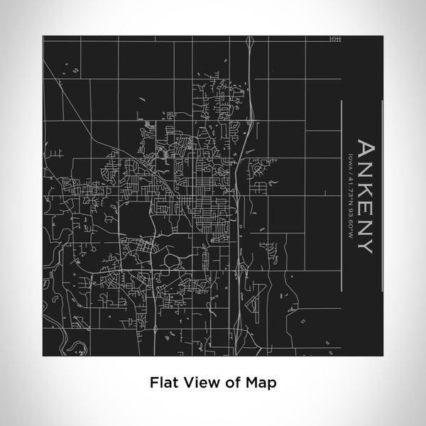 Rendered View of Ankeny Iowa Map Engraving on 17oz Stainless Steel Insulated Tumbler in Black