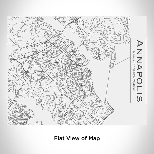 Rendered View of Annapolis Maryland Map Engraving on 20oz Stainless Steel Insulated Bottle with Bamboo Top in White