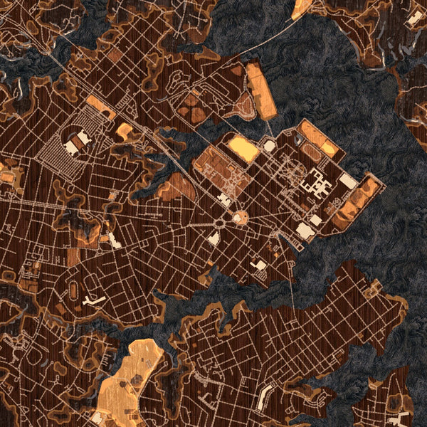 Annapolis Maryland Map Print in Ember Style Zoomed In Close Up Showing Details