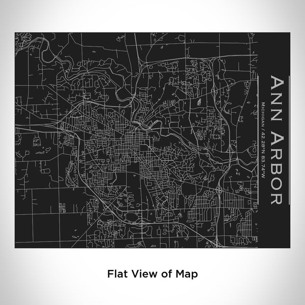 Ann Arbor - Michigan Map Bottle with Bamboo Top in Matte Black