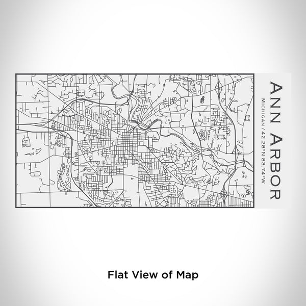 Rendered View of Ann Arbor Michigan Map Engraving on 17oz Stainless Steel Insulated Cola Bottle in White