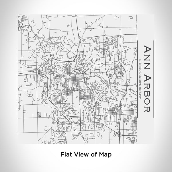 Rendered View of Ann Arbor Michigan Map Engraving on 17oz Stainless Steel Insulated Tumbler in White