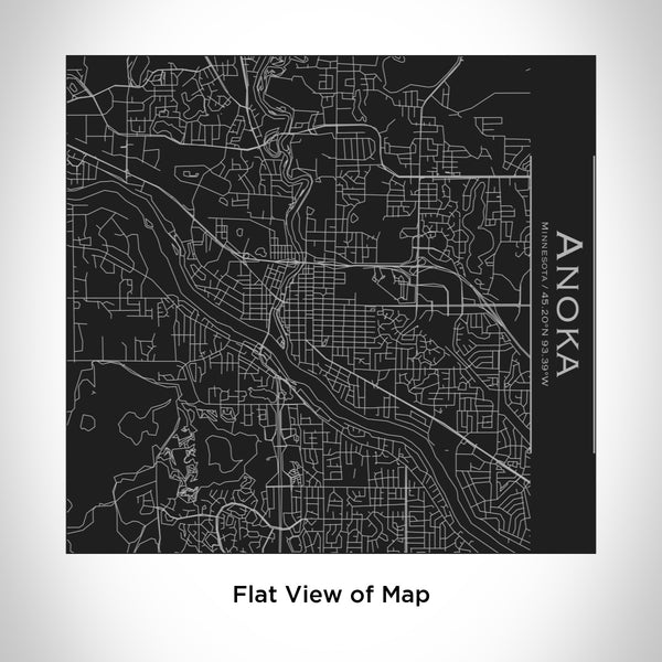 Rendered View of Anoka Minnesota Map Engraving on 17oz Stainless Steel Insulated Tumbler in Black