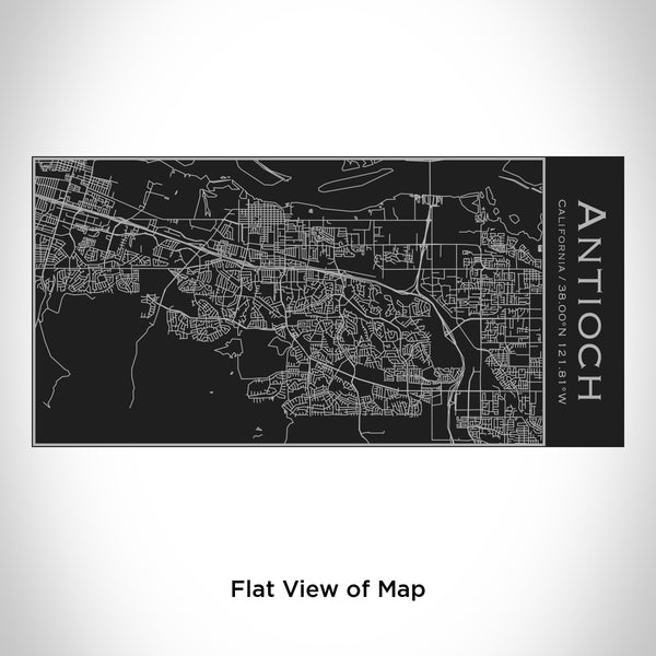 Rendered View of Antioch California Map Engraving on 17oz Stainless Steel Insulated Cola Bottle in Black