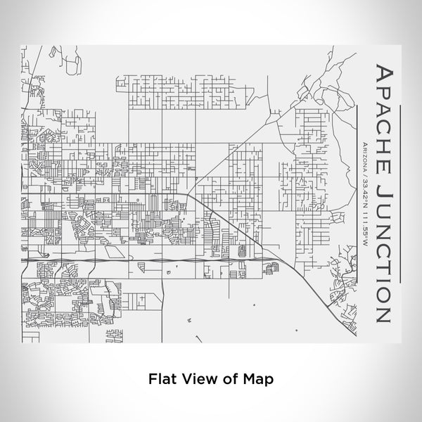 Rendered View of Apache Junction Arizona Map Engraving on 20oz Stainless Steel Insulated Bottle with Bamboo Top in White